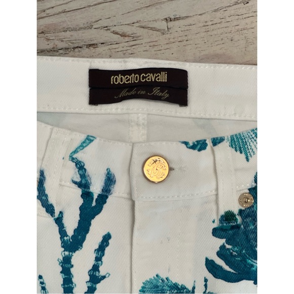 Roberto Cavalli Blue and White Straight Leg Jeans size 40 - Picture 11 of 14